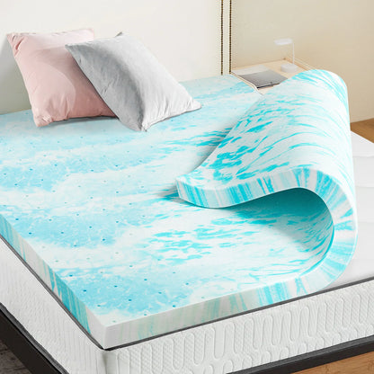 Gel Memory Foam Mattress Topper for Cooling Comfort