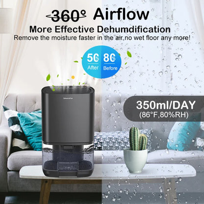 Portable Quiet Air Dehumidifier for Home & Office