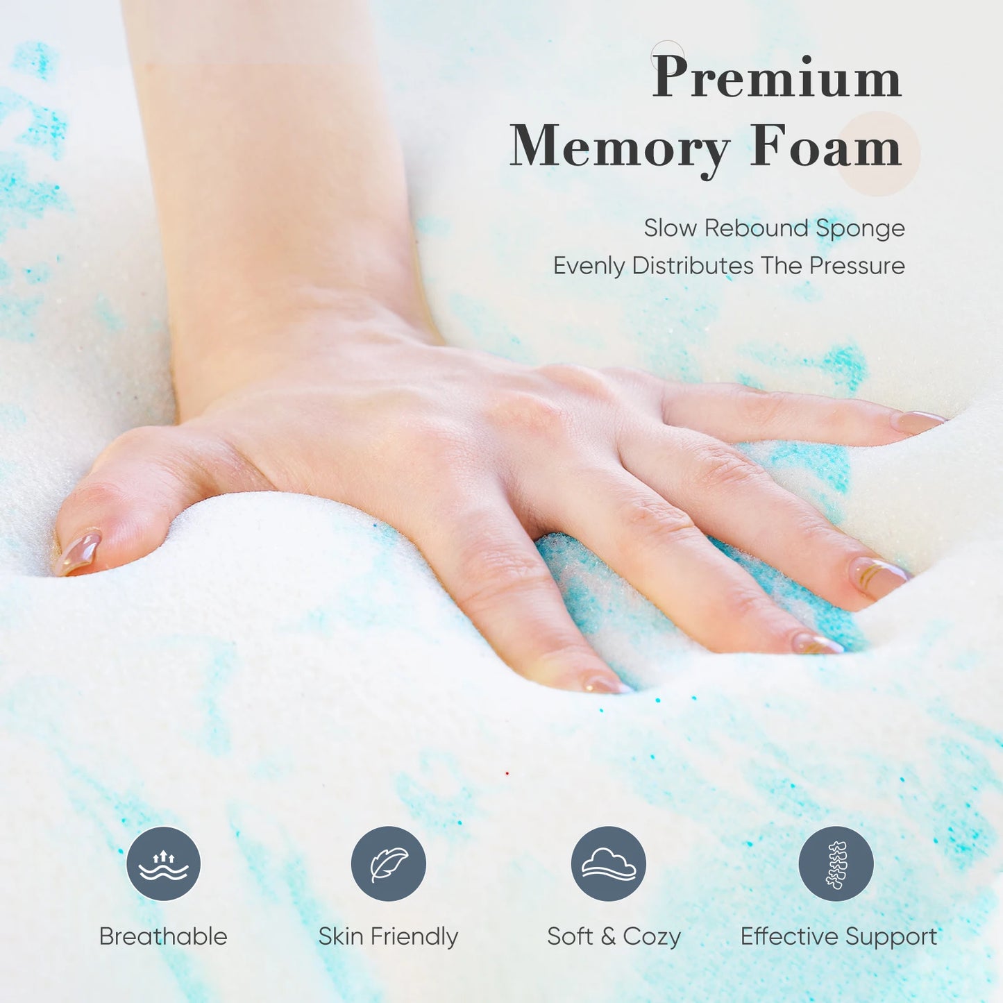 Gel Memory Foam Mattress Topper for Cooling Comfort