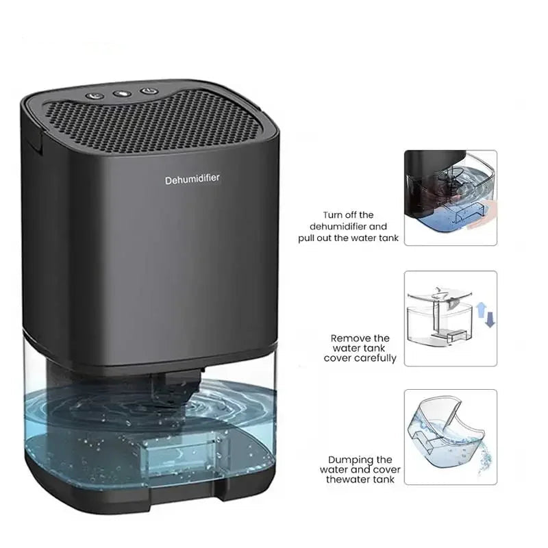 Portable Quiet Air Dehumidifier for Home & Office