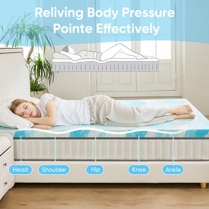 Gel Memory Foam Mattress Topper for Cooling Comfort